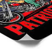 I Put The Tism In Patriotism Motorcycle Dinosaur  Poster (Ecke)