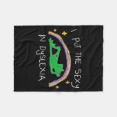 I Put The Y In Dyslexia Funny Cute Frog  Fleecedecke (Vorderseite (Horizontal))