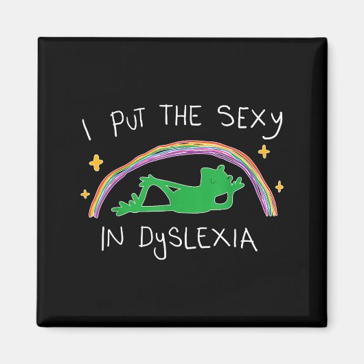 I Put The Y In Dyslexia Funny Cute Frog Magnet (Vorne)