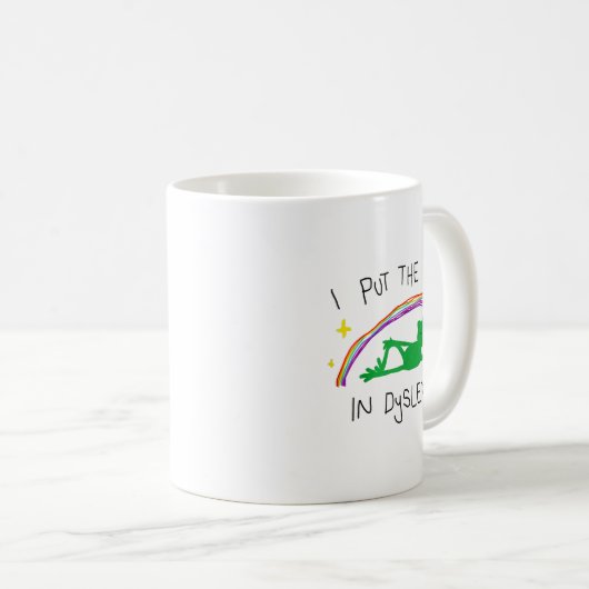 I Put The Y In Dyslexia Funny Cute Frog Saying Quo Kaffeetasse (VorderseiteRechts)