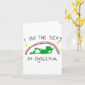 I Put The Y In Dyslexia Funny Cute Frog Saying Quo Karte (Gelbe Blume)