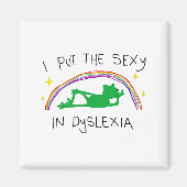 I Put The Y In Dyslexia Funny Cute Frog Saying Quo Magnet (Vorne)