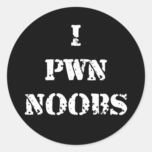 I Pwn Noobs Runder Aufkleber (Vorderseite)