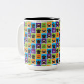 I quadriert Liebe-Mops-Farbe die zwei Ton-Tasse Zweifarbige Tasse (Vorderseite Links)