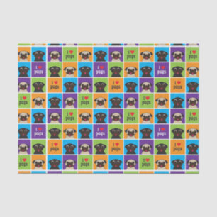 I quadriert Liebe-Mops-Farbe Gewebe-Verpackung Seidenpapier