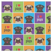 I quadriert Liebe-Mops-Farbe großes Muster Stoff (Nahaufnahme)