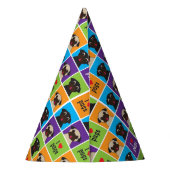 I quadriert Liebe-Mops-Farbe Muster Partyhütchen (Rückseite)