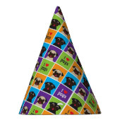 I quadriert Liebe-Mops-Farbe Muster Partyhütchen (Rechts)