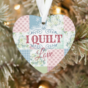 I quilt-Liebe-Patchwork-Quilter-Nähwein Weihnacht Ornament