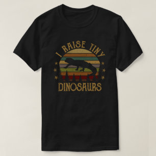 I Raise Tiny Dinosaur Vintag Retro Leopard Gecko T-Shirt