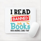 I Read Banned Books Librarian Reader Mousepad (Mit Mouse)