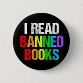 I Read Banned Books Rainbow Button (Vorderseite)