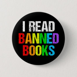 I Read Banned Books Rainbow Button
