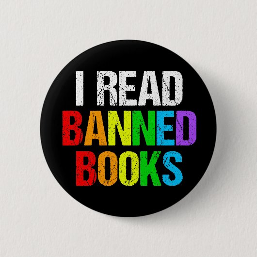 I Read Banned Books Rainbow Button (Vorderseite)
