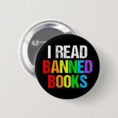 I Read Banned Books Rainbow Button (Vorne & Hinten)