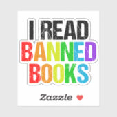 I Read Banned Books Rainbow Laptop Aufkleber (Blatt)
