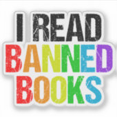 I Read Banned Books Rainbow Laptop Aufkleber (Vorderseite)