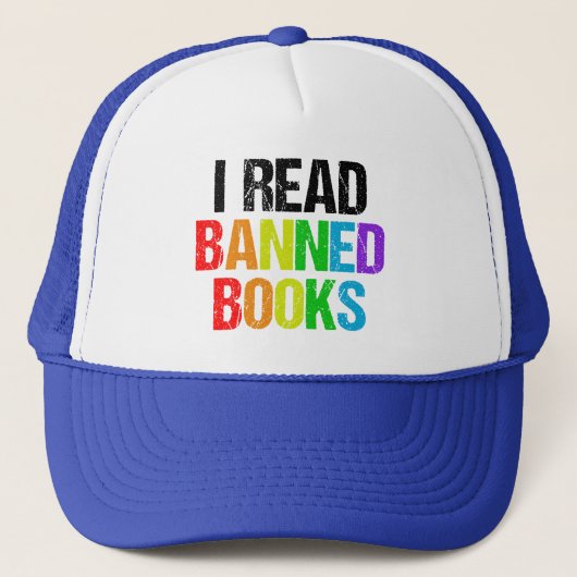I Read Banned Books Rainbow Truckerkappe (Vorderseite)