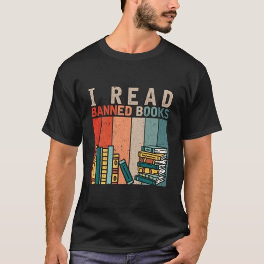 I Read Banned Books Reader Bookworm T-Shirt (Vorderseite)