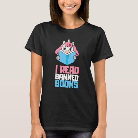 I Read Banned Books Reader Bookworm T-Shirt (Vorderseite)