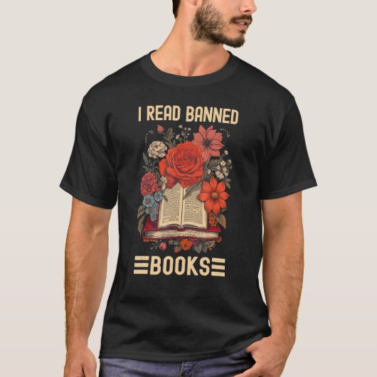 I Read Banned Books Shirt Beautiful Floral (Vorderseite)