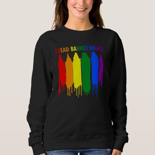 I Read Banned Books Week Rainbow LGBT Book Teache Sweatshirt (Vorderseite)