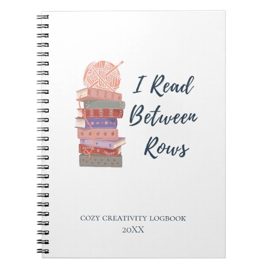 I Read Between Rows Crochet Knitting Book Lover Notizblock (Vorderseite)
