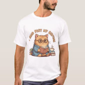 I Read Past My Bedtime Cute Reading Cat T-Shirt (Vorderseite)