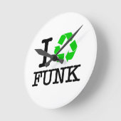 I Recycle Funk Runde Wanduhr (Winkel)