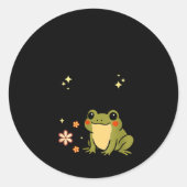 I Refuse To Lose My Whimsy – Cute Frog Quote Funny Runder Aufkleber (Vorderseite)