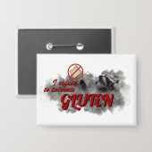 I Refuse To Tolerate Gluten meme button (Vorderseite/Rückseite)