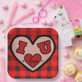 I regle U I Liebe Sie Buffalo Karierte Papierplatt Pappteller (Party)