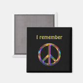 "I Remember" Text with Peace Symbol Magnet (Vorderseite/Rückseite)