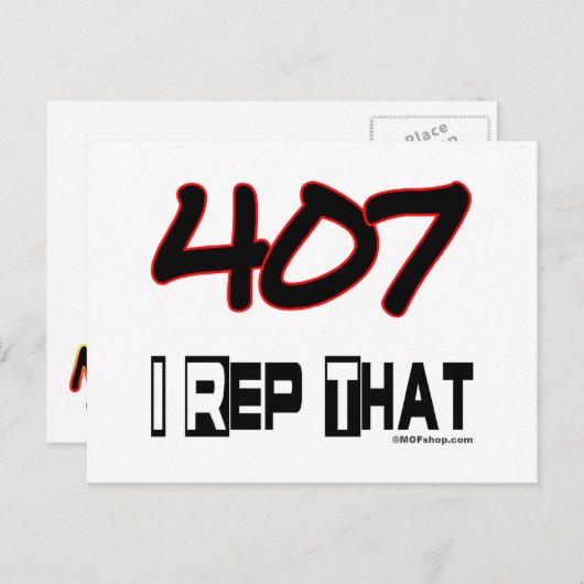 I Rep. 407 Area Code Postkarte (Vorne/Hinten)