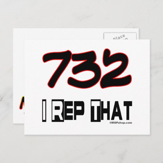 I Rep. 732-Bereichscode Postkarte (Vorne/Hinten)
