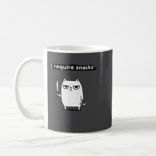 I Require Snacks Angry Cat Funny Meme  Kaffeetasse (Links)