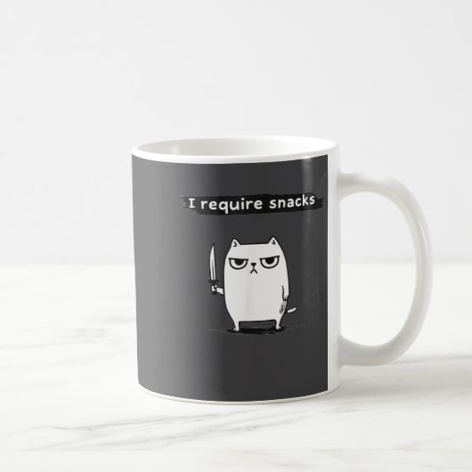 I Require Snacks Angry Cat Funny Meme  Kaffeetasse (Rechts)