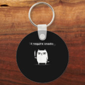 I Require Snacks Angry Cat Funny Meme  Schlüsselanhänger (Vorderseite)