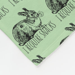 I Require Snacks Cute Bunny Rabbit Fleecedecke