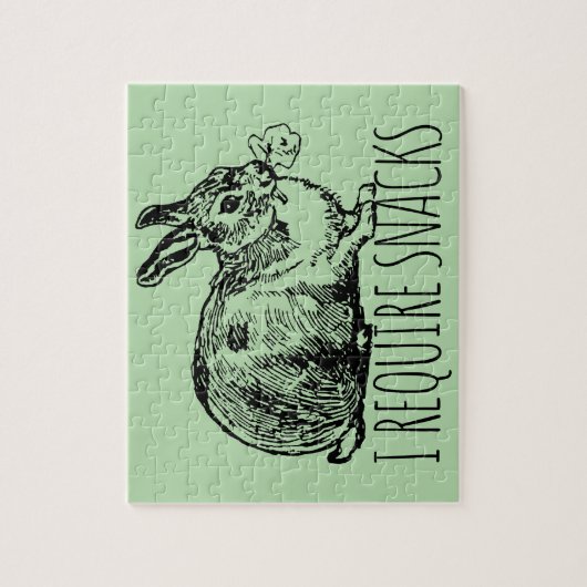 I Require Snacks Cute Bunny Rabbit Puzzle (Vertikal)