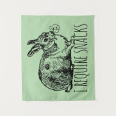 I Require Snacks Cute Bunny Rabbit Wandteppich (Vorderseite)