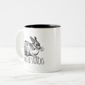 I Require Snacks Cute Bunny Rabbit Zweifarbige Tasse (Vorderseite Links)