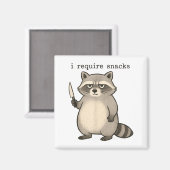 I Require Snacks Funny Mpy Raccoon Trash Meme Snac Magnet (Vorderseite/Rückseite)