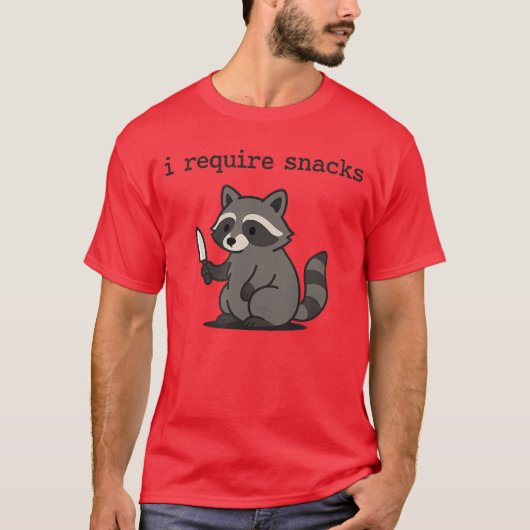 I Require Snacks Raccoon friends T-Shirt (Vorderseite)