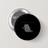 I Require Snacks Raccoon Shirt Men Women Funny Rac Button (Vorne & Hinten)