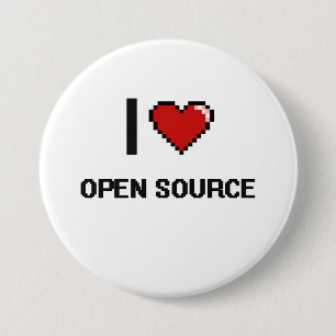 I Retro Entwurf Liebe-offenes Quelldigital Button