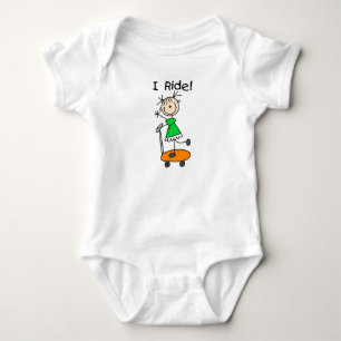 I Ride - Girl on Scooter Baby Strampler