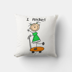 I Ride - Girl on Scooter Kissen