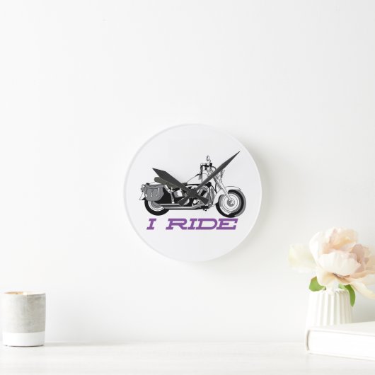 I Ride Runde Wanduhr (Zuhause)