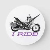 I Ride Runde Wanduhr (Vorderseite)